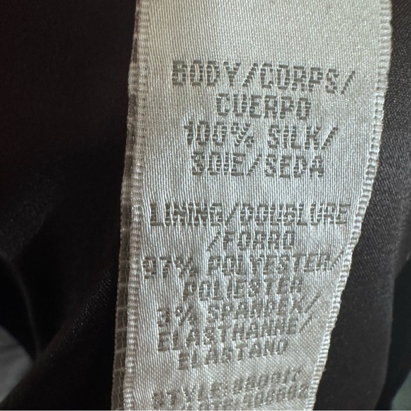 Theia Strapless Beaded Floral Navy Blue Silk Chiffon Gown Size 10 - Picture 11 of 15